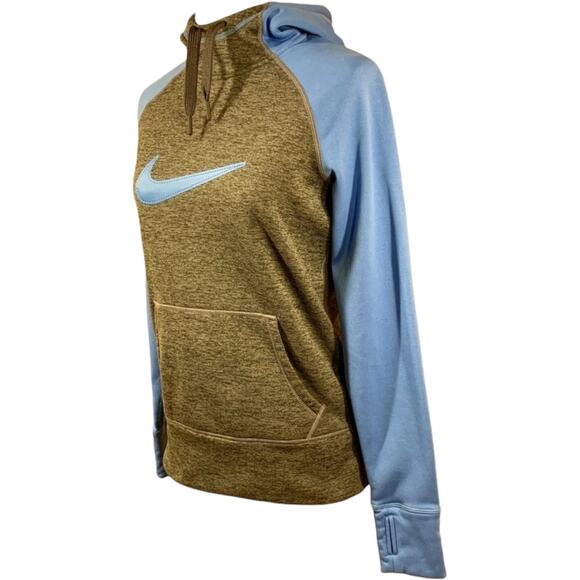 Nike Therma Fit Hoodie Womens Sz S Blue Gray Pullover Athletic Logo Swoosh Y2K - Picture 4 of 13